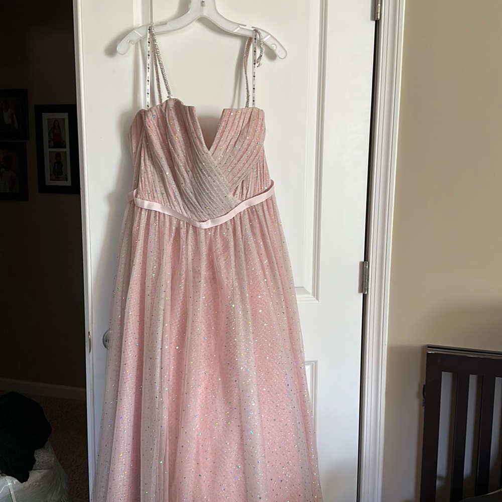 Beautiful blush pink prom dress!